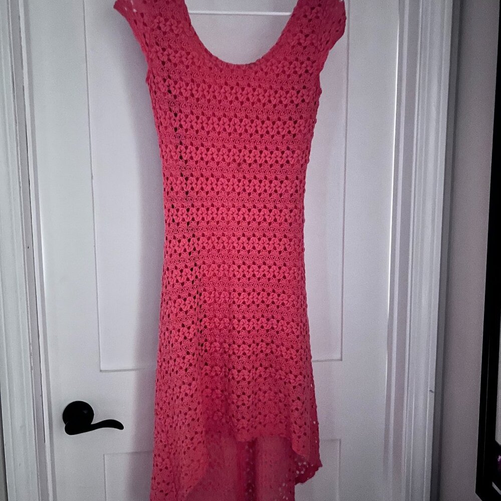 Coral Knitted High-low dress